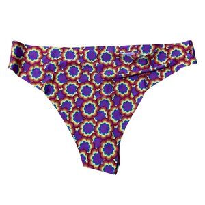 NWT Cheek Boss Purple and Yellow Starburst Thong Size: X Large